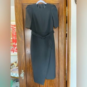 Ted baker black midi dress, worn once. Ted baker size 2 (see chart)